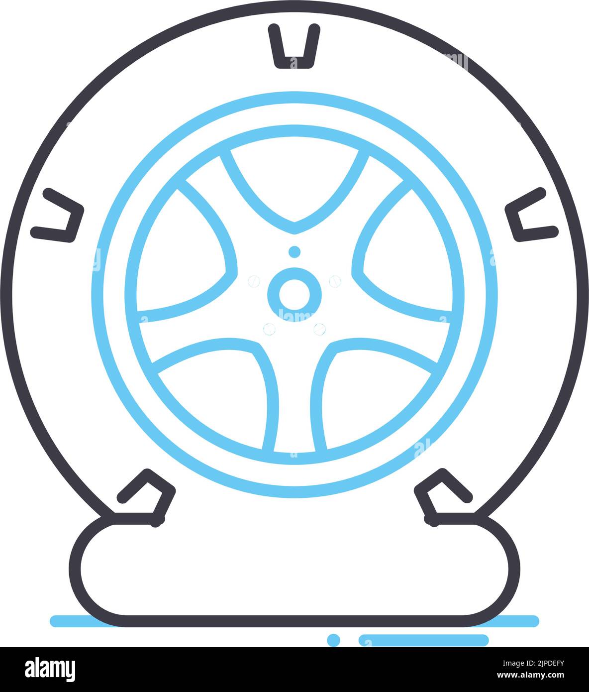 tire line icon, outline symbol, vector illustration, concept sign Stock