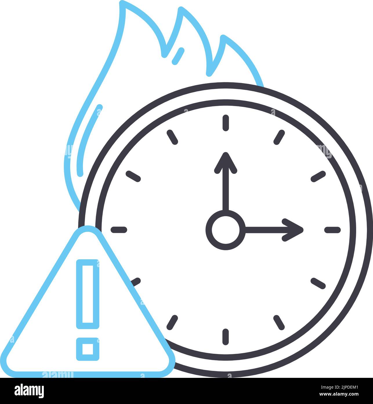 time to stop working line icon, outline symbol, vector illustration, concept sign Stock Vector