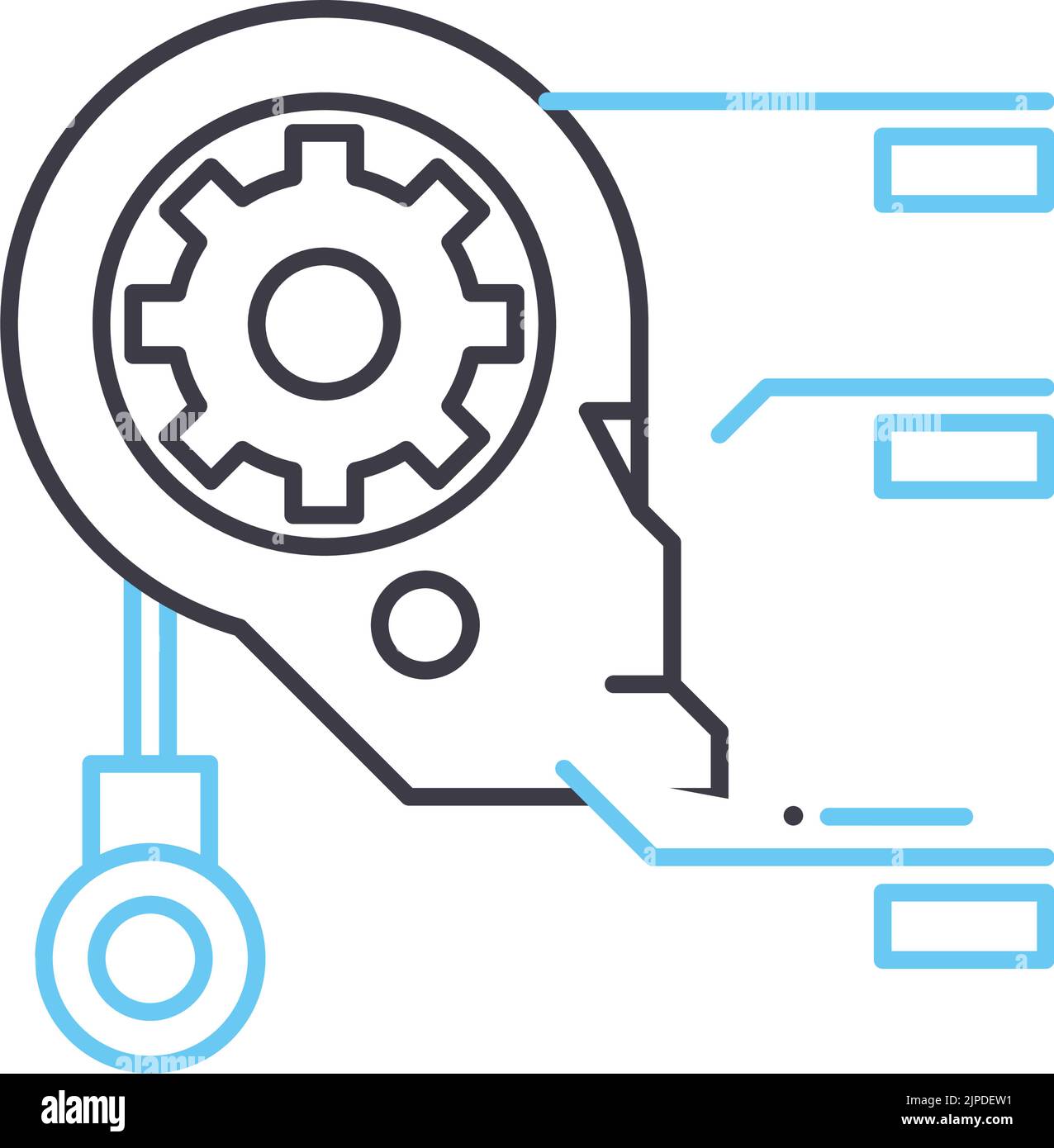 robot line icon, outline symbol, vector illustration, concept sign ...