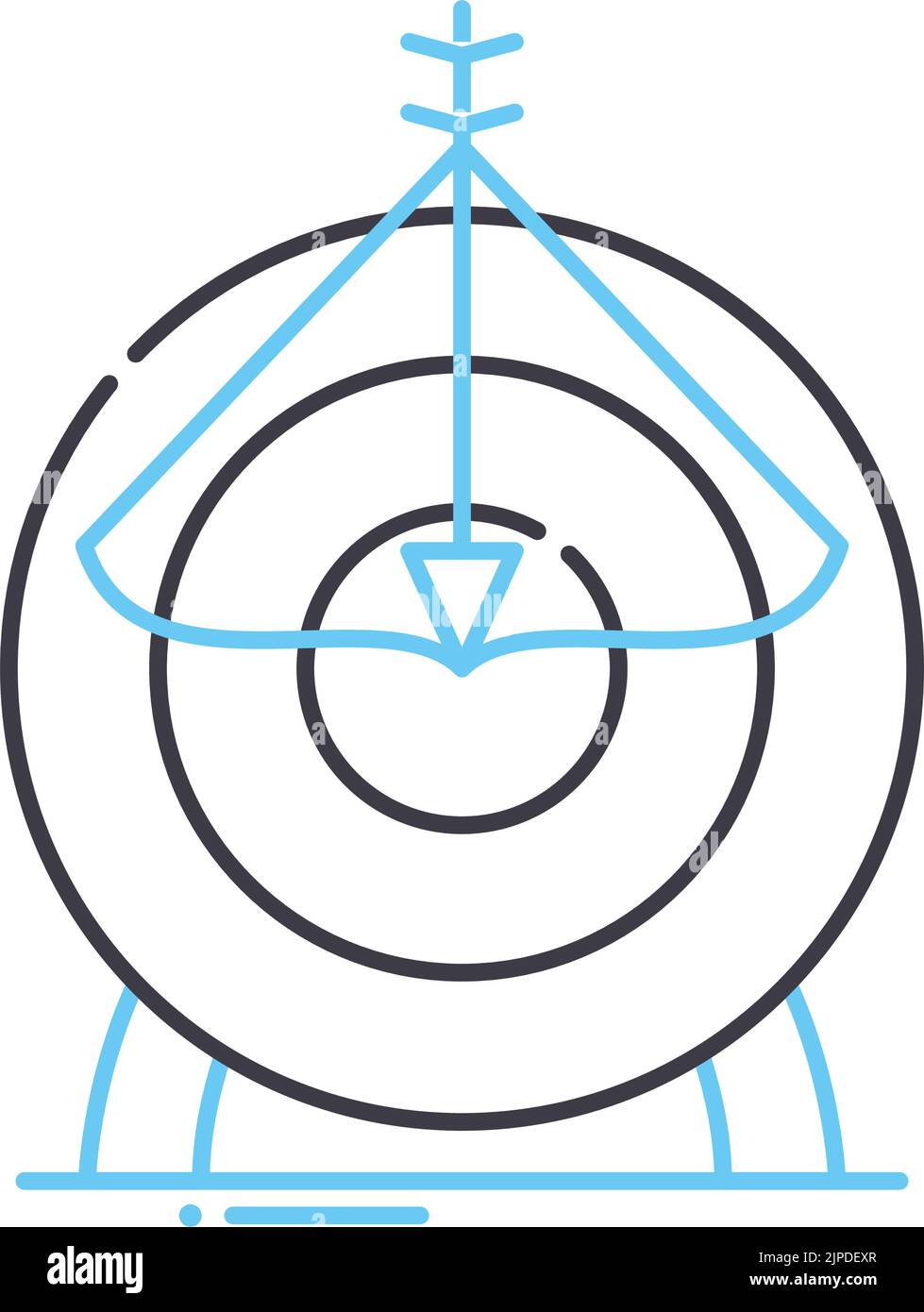 goal target line icon, outline symbol, vector illustration, concept ...