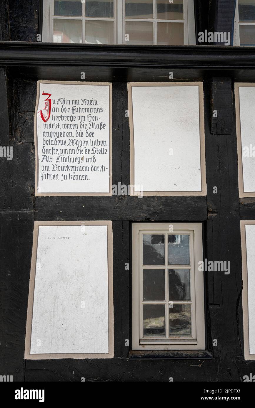 timbered, sayings, limburg, half-timbered, timbereds, proverb, proverbs, saying, limburgs Stock Photo