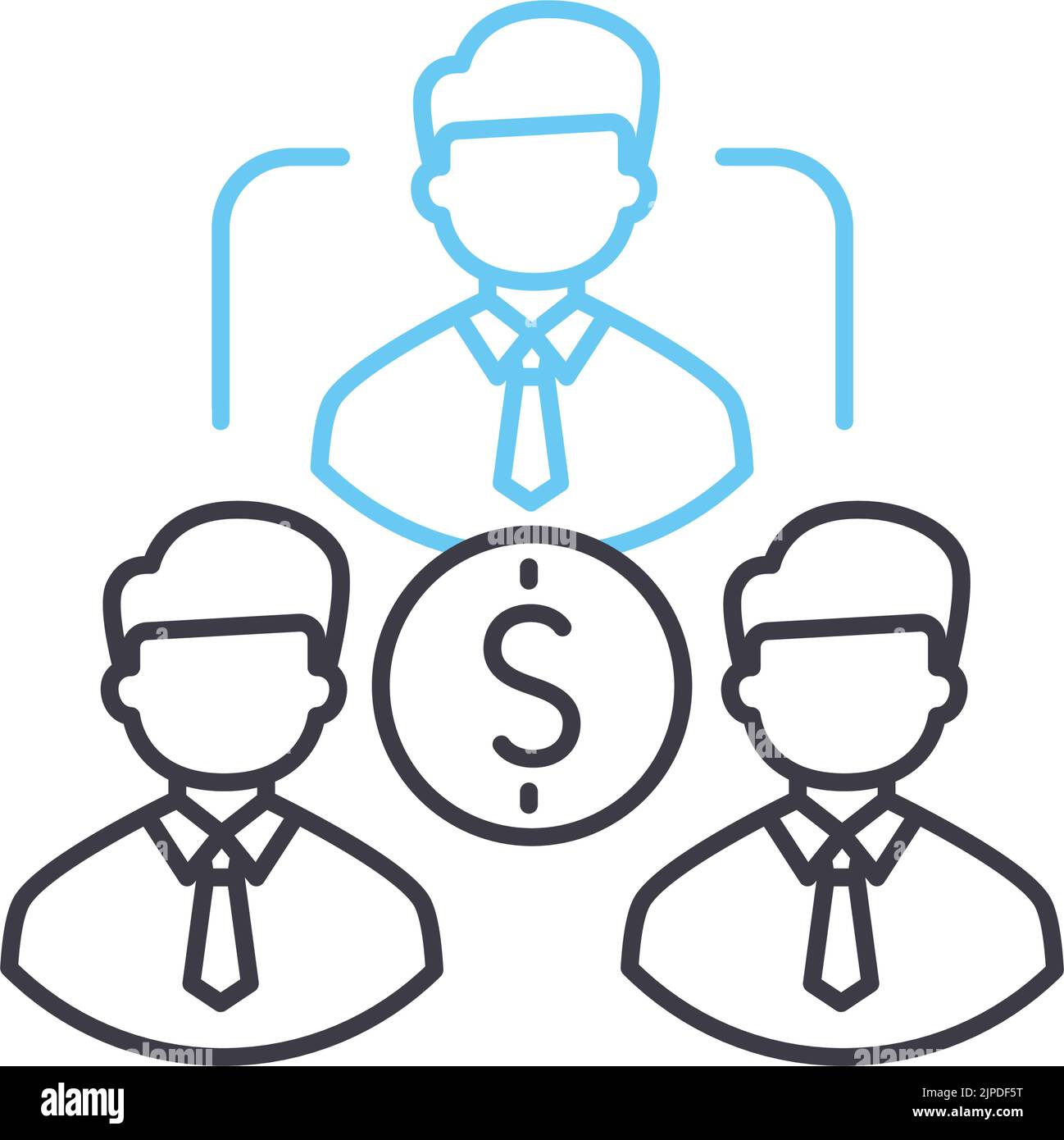 team relationship line icon, outline symbol, vector illustration ...