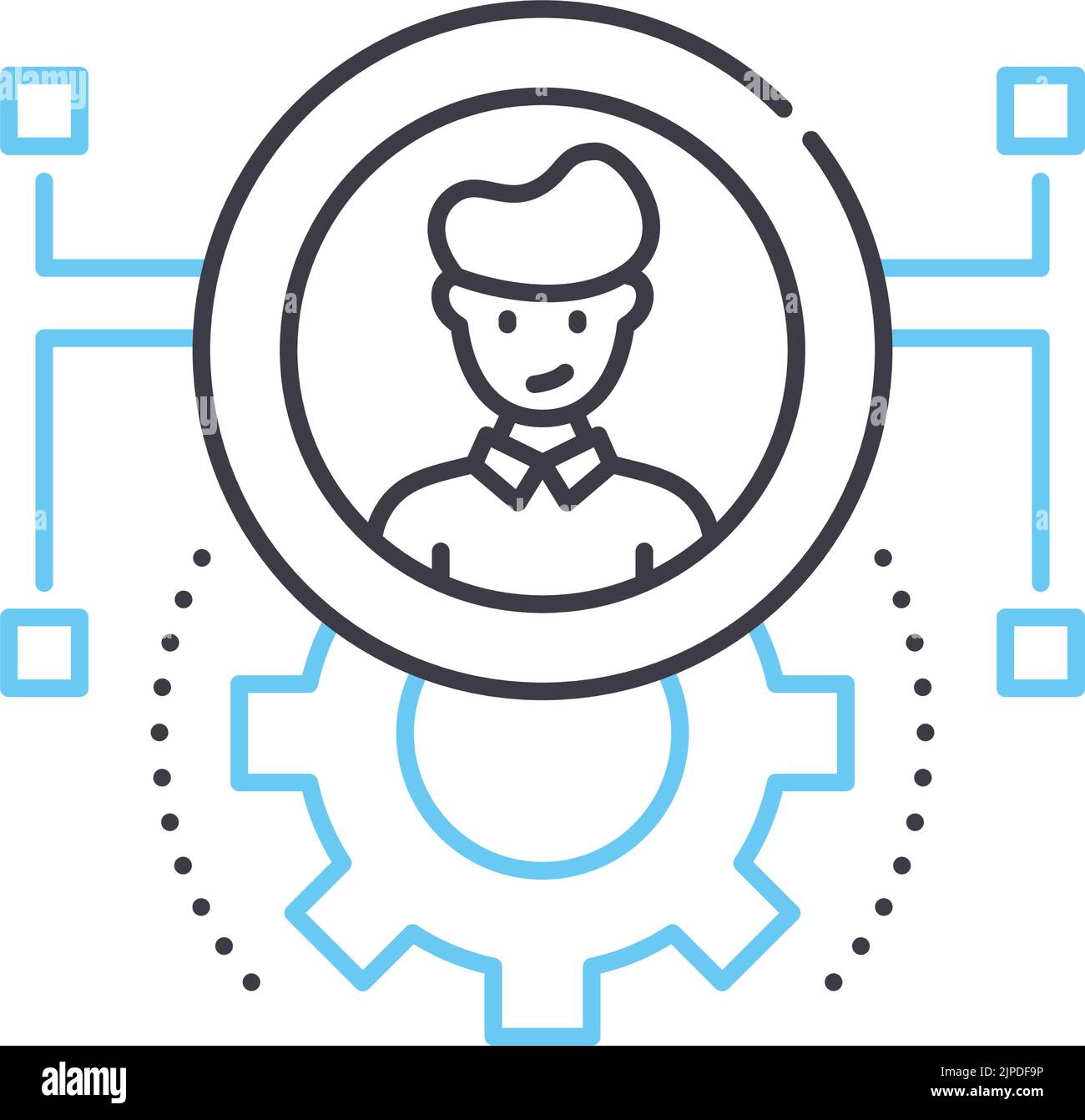 Hr Analysis Line Icon, Outline Symbol, Vector Illustration, Concept ...