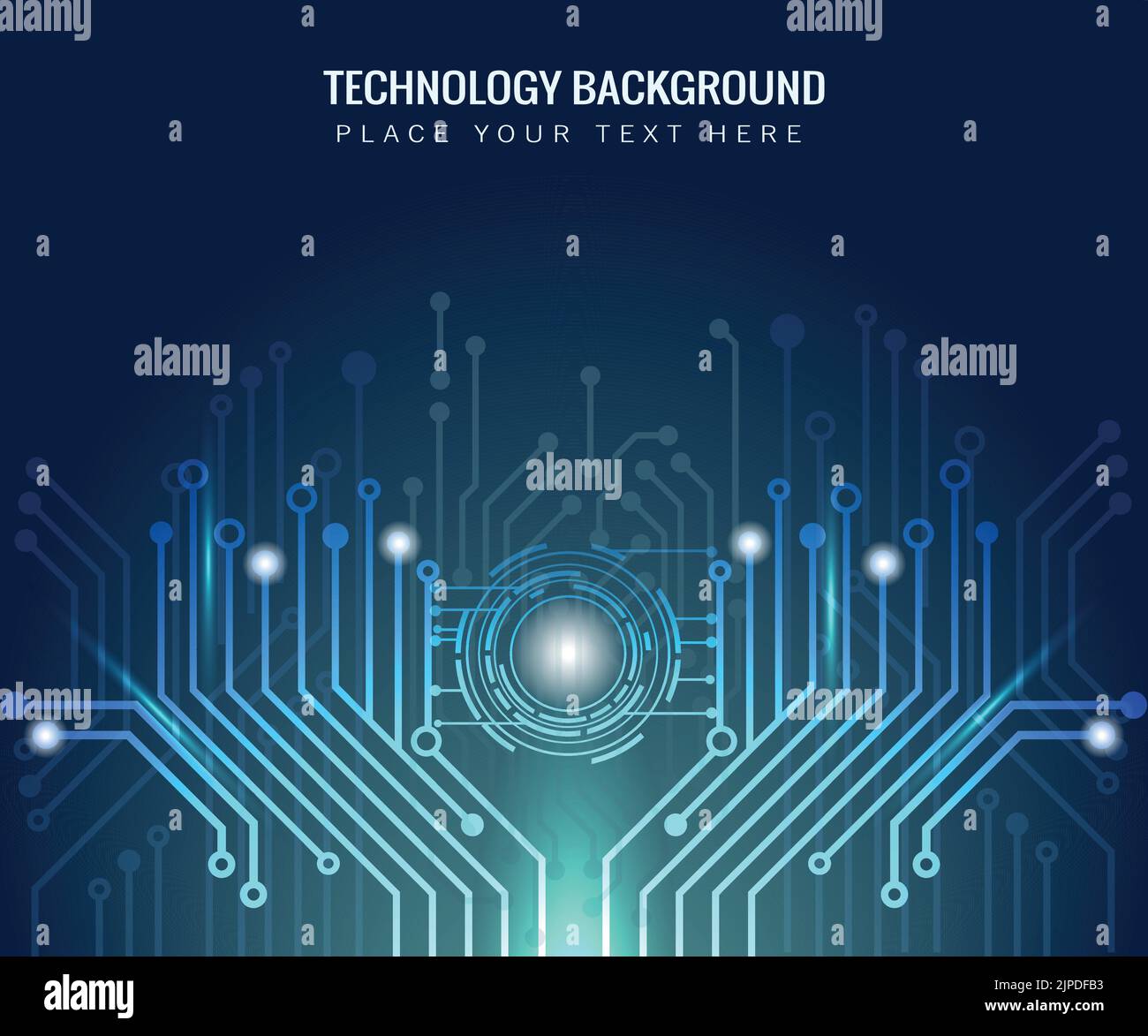 Digital abstract circle over dark blue background circuit board ...