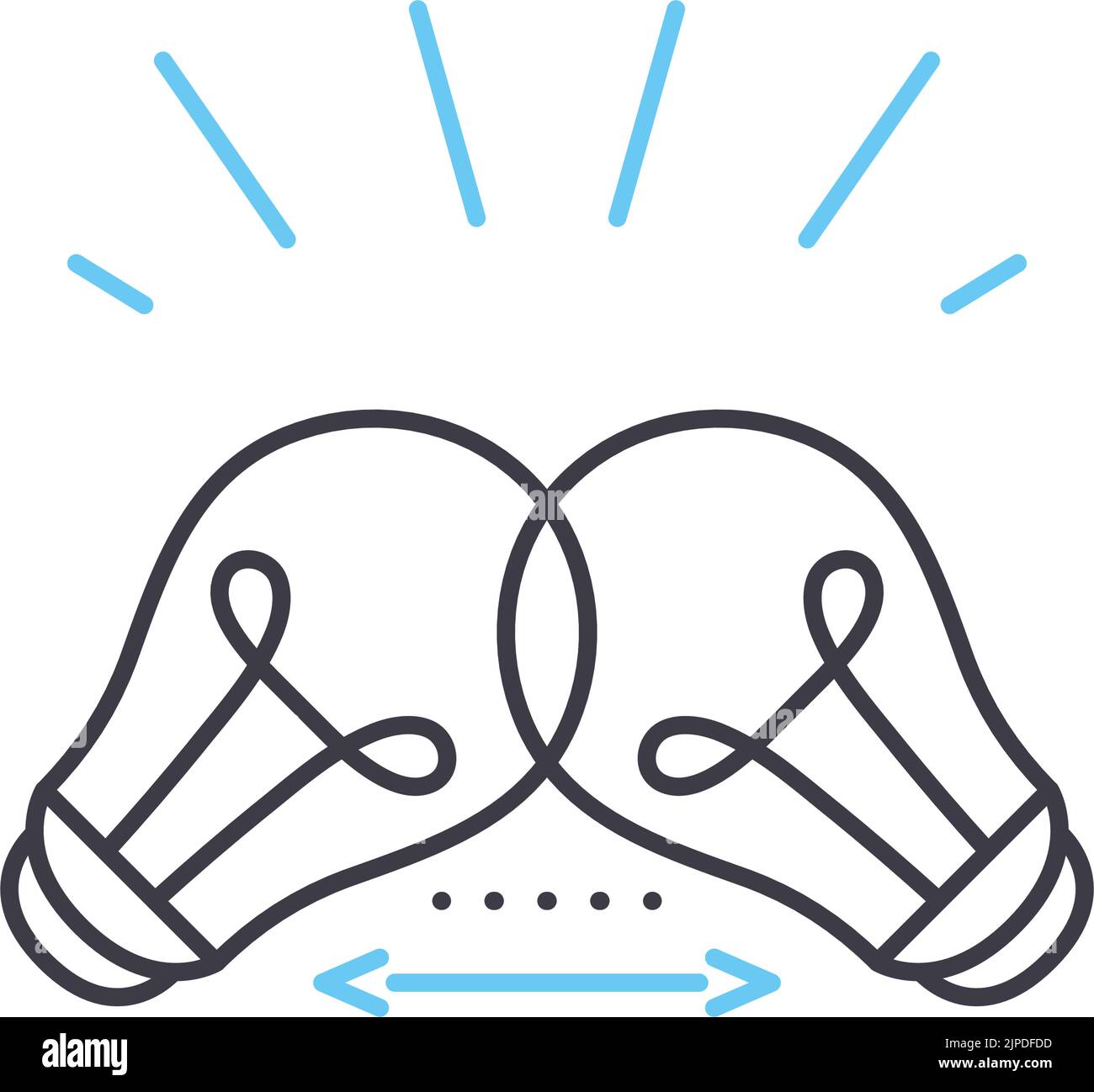 synergy ideas line icon, outline symbol, vector illustration, concept ...