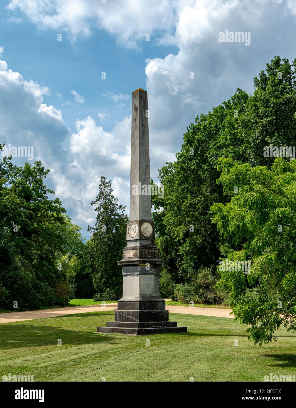 obelisk, New Garden, obelisks Stock Photo Alamy