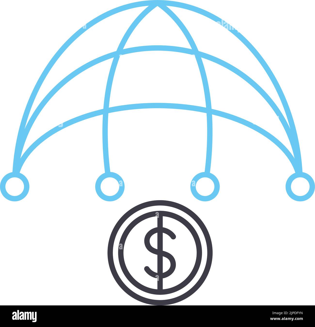 trap line icon, outline symbol, vector illustration, concept sign Stock Vector