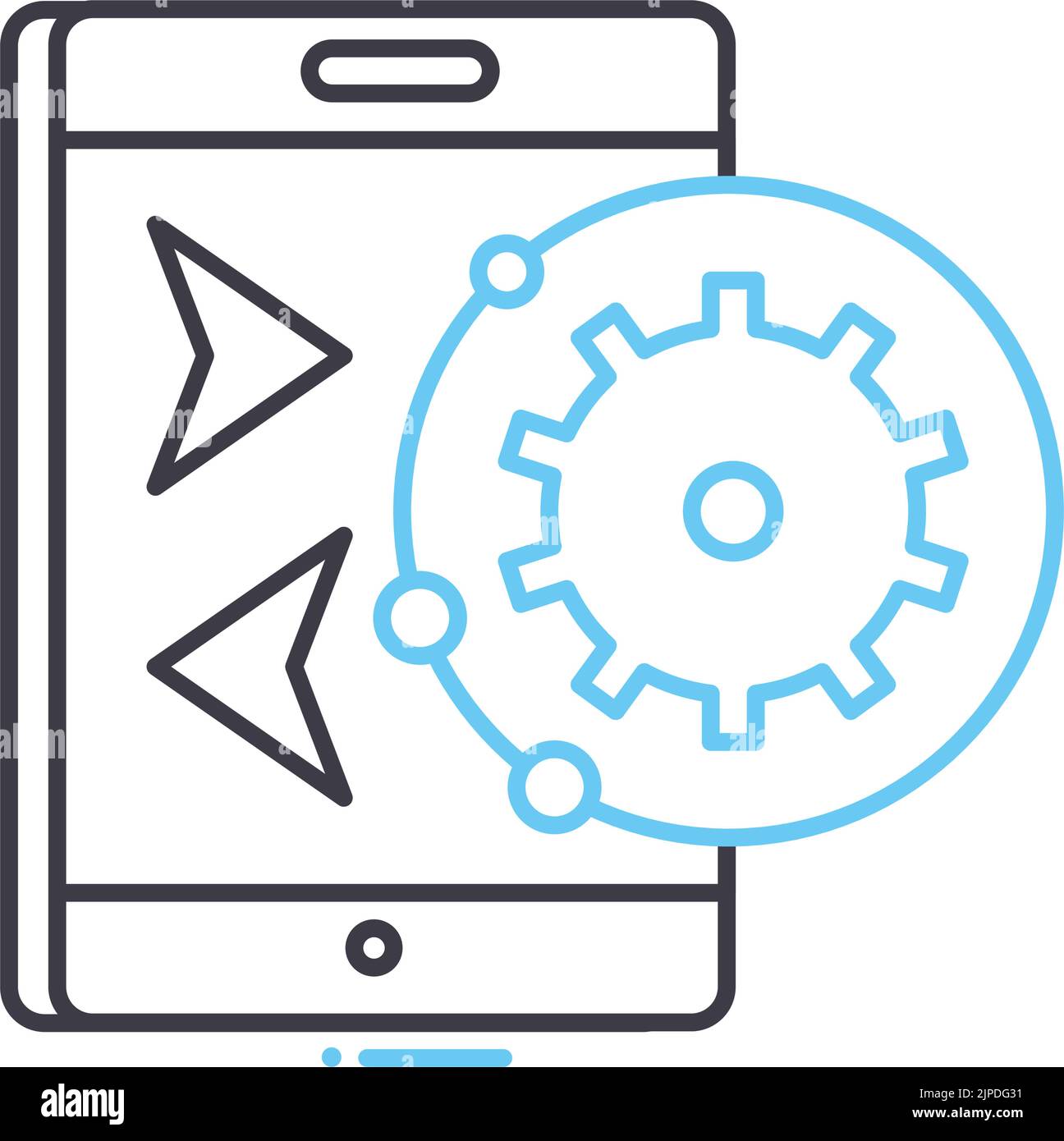 operating system line icon, outline symbol, vector illustration ...