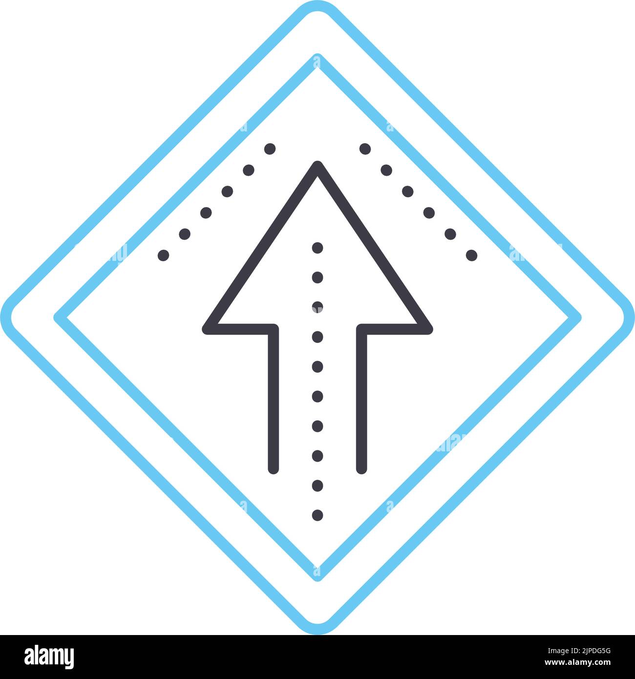 straight ahead line icon, outline symbol, vector illustration, concept sign Stock Vector