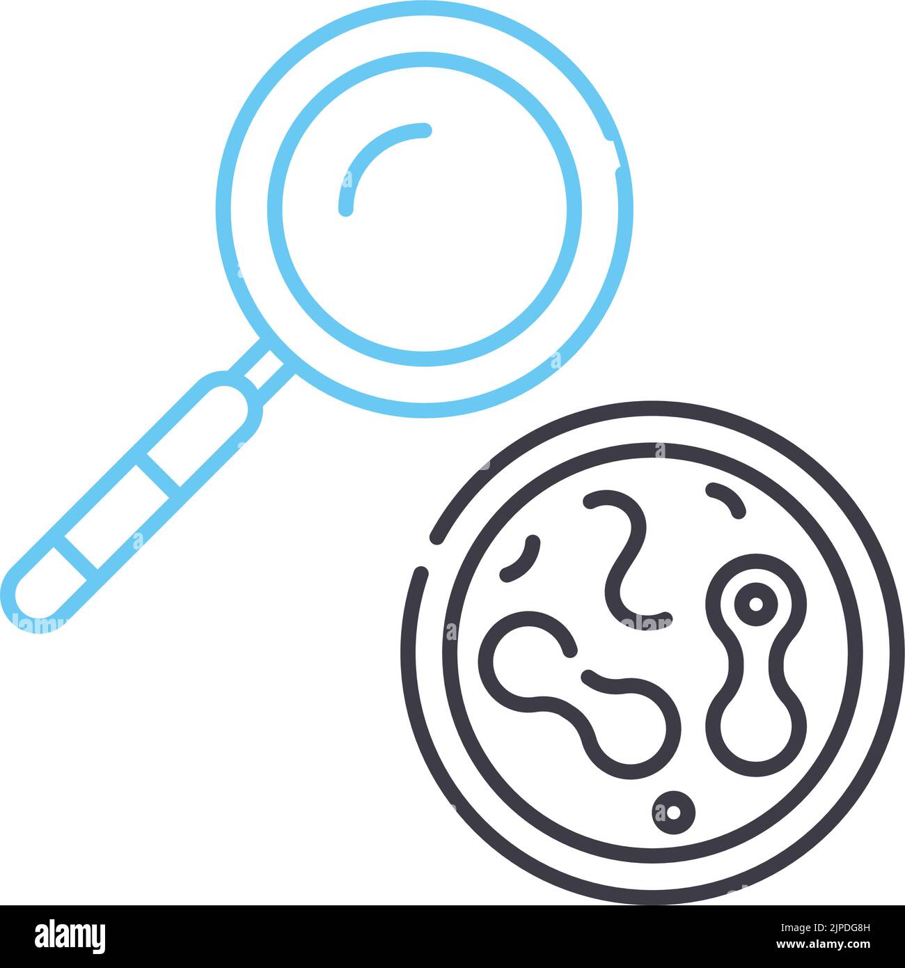 microbiology line icon, outline symbol, vector illustration, concept ...