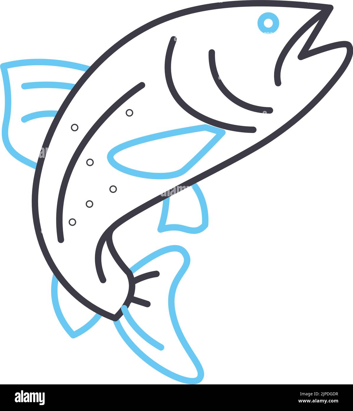 salmon line icon, outline symbol, vector illustration, concept sign Stock Vector