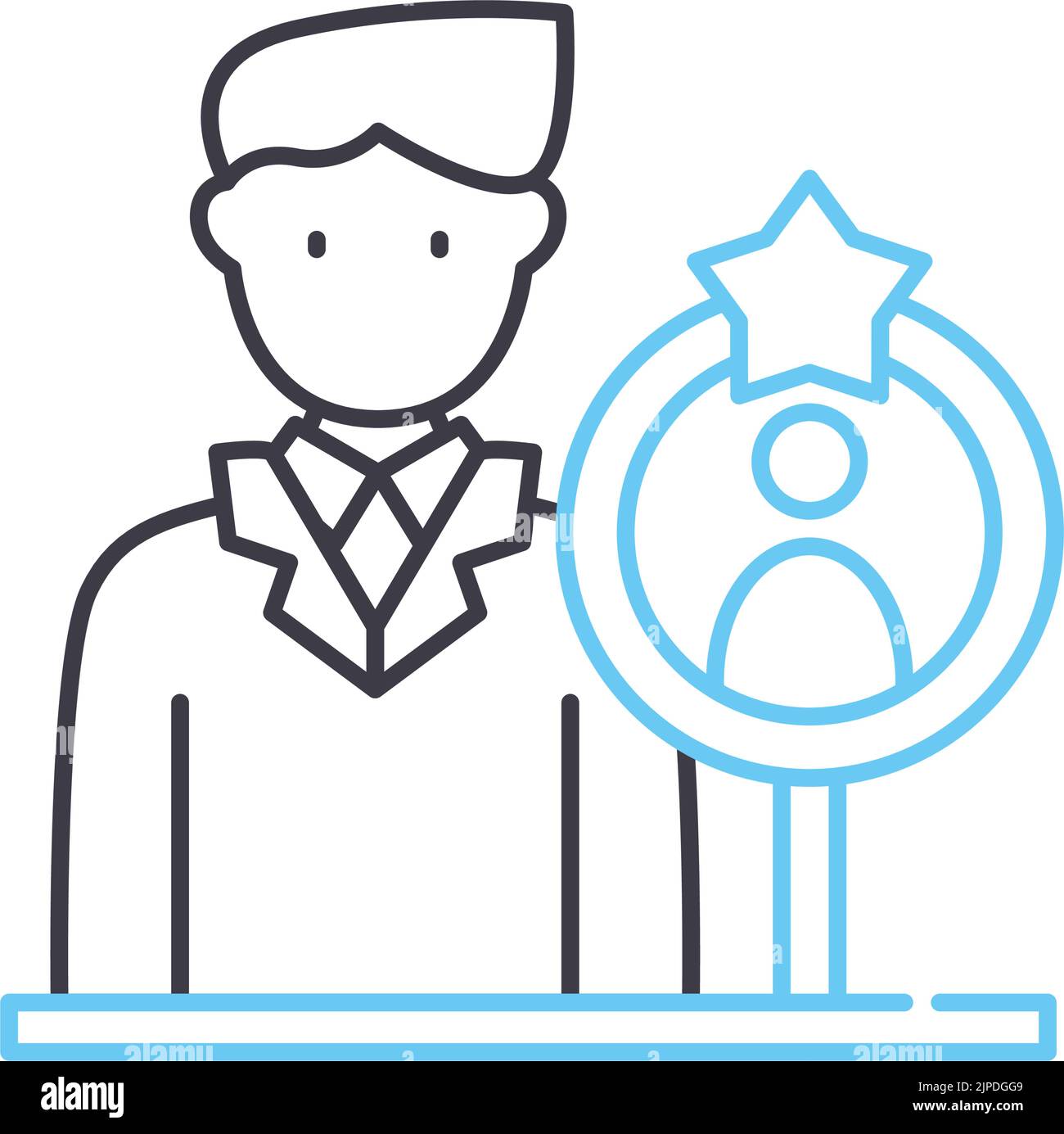 mentorship line icon, outline symbol, vector illustration, concept sign Stock Vector