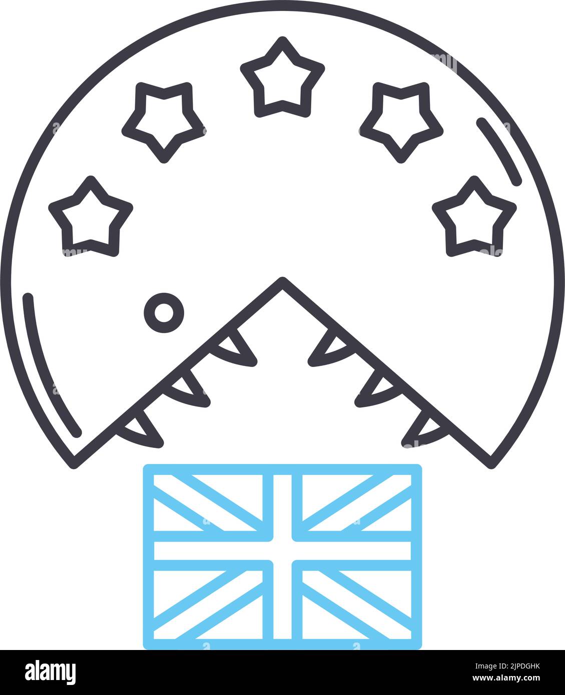 uk brexit line icon, outline symbol, vector illustration, concept sign Stock Vector