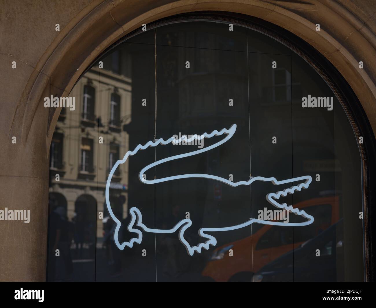Bern, Switzerland - Lacoste shop. Lacoste is a French clothing company,  founded in 1933 by tennis player Ren Lacoste and Andr Gillier Stock Photo -  Alamy