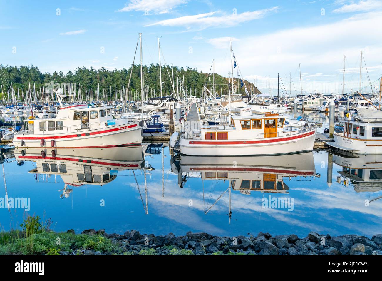 The Gorgeous Sea Port Town of Anacortes Washington Stock Photo