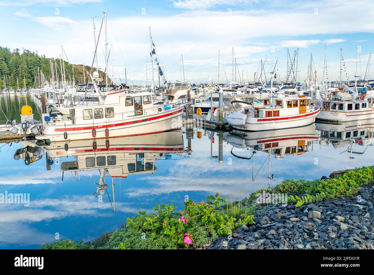 Anacortes is a town in the Pacific Northwest Puget Sound Stock Photo