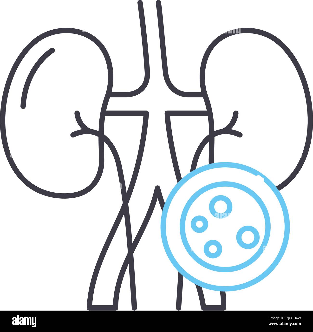 urea analysis line icon, outline symbol, vector illustration, concept sign Stock Vector