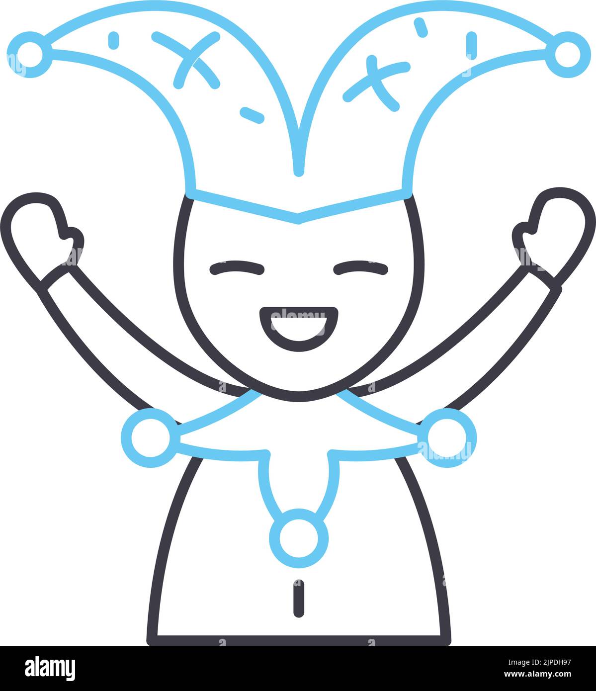 jester line icon, outline symbol, vector illustration, concept sign ...