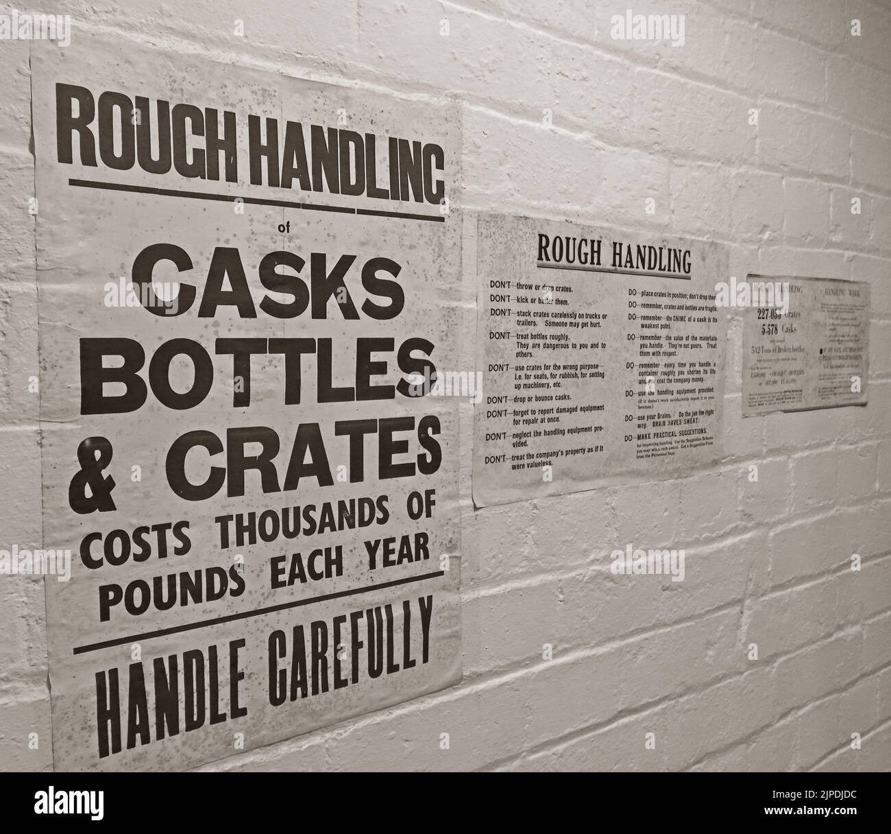 Rough Handling, warning factory poster - Handle Carefully Stock Photo