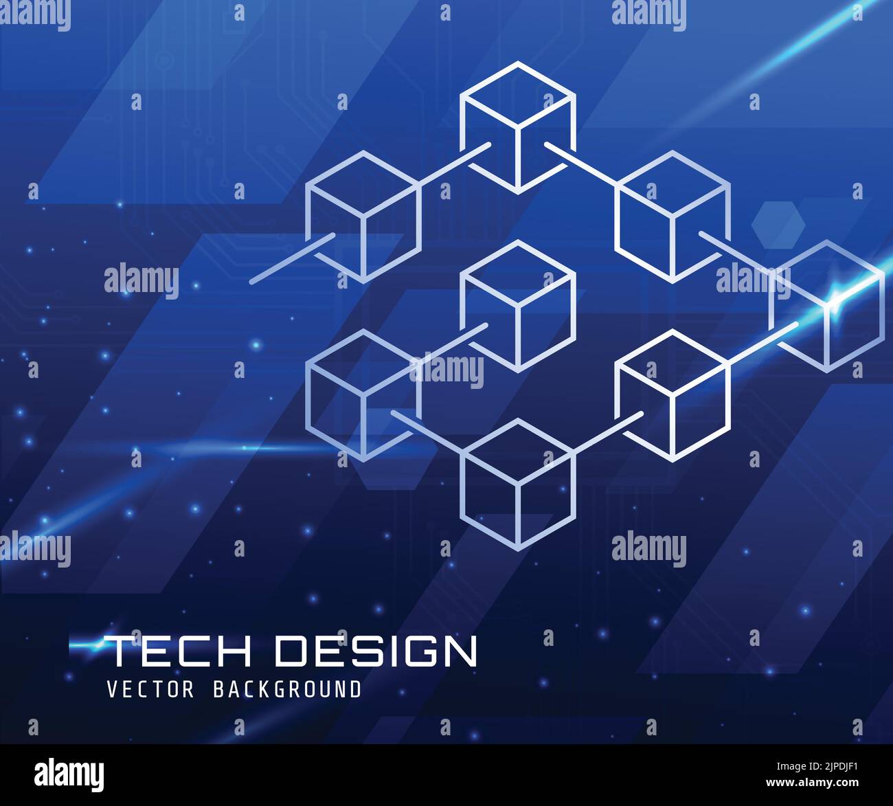 Blockchain crypto technology vector modern icon or element in outline style on dark background Stock Vector