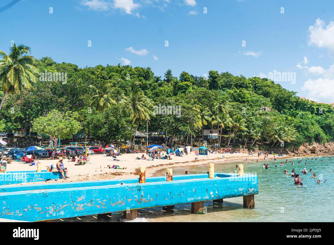 Aguadilla, Puerto Rico - August 26, 2021: Word Famous Crash Boat Beach Located in Puerto Rico. Stock Photo