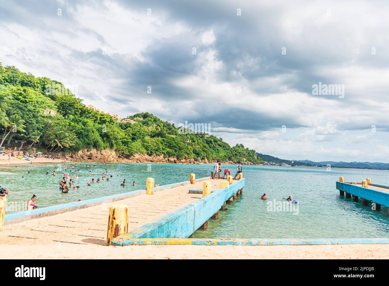 Aguadilla, Puerto Rico - August 26, 2021: Word Famous Crash Boat Beach Located in Puerto Rico. Stock Photo