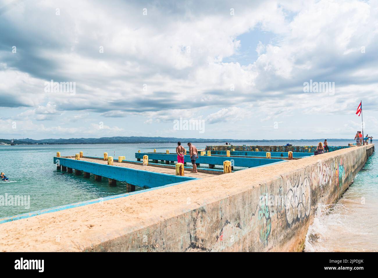 Aguadilla, Puerto Rico - August 26, 2021: Word Famous Crash Boat Beach Located in Puerto Rico. Stock Photo