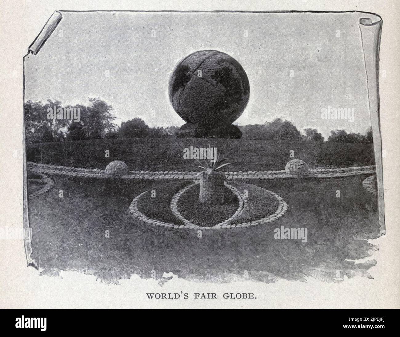 WORLD'S FAIR GLOBE from the guide book ' Picturesque Chicago and guide to the world's fair ' published in 1893 Publisher Lennox Pub. Co Stock Photo