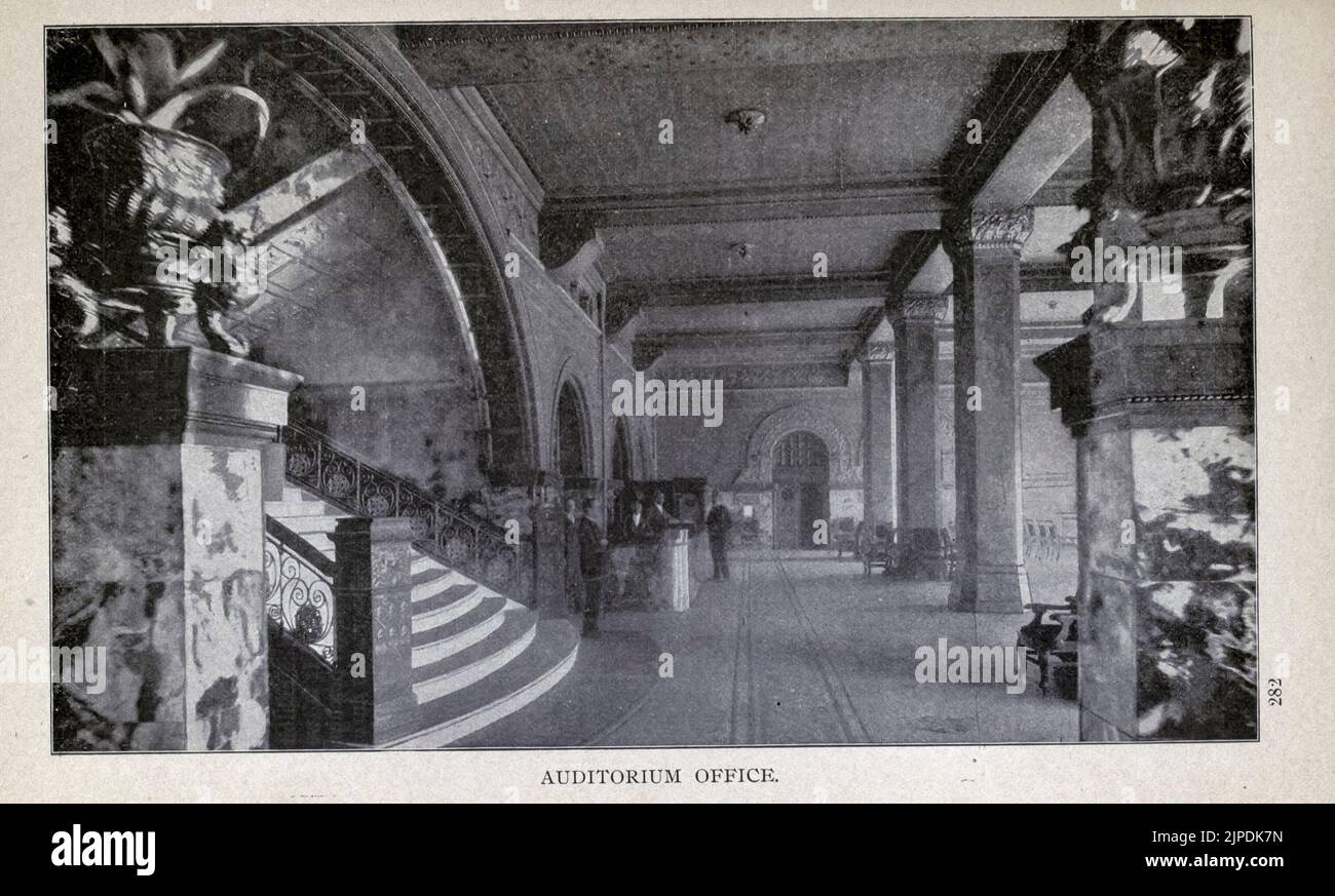 AUDITORIUM OFFICE from the guide book ' Picturesque Chicago and guide to the world's fair ' published in 1893 Publisher Lennox Pub. Co Stock Photo