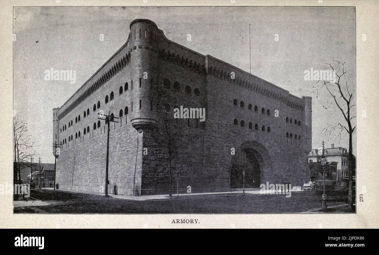 ARMORY from the guide book ' Picturesque Chicago and guide to the world's fair ' published in 1893 Publisher Lennox Pub. Co Stock Photo