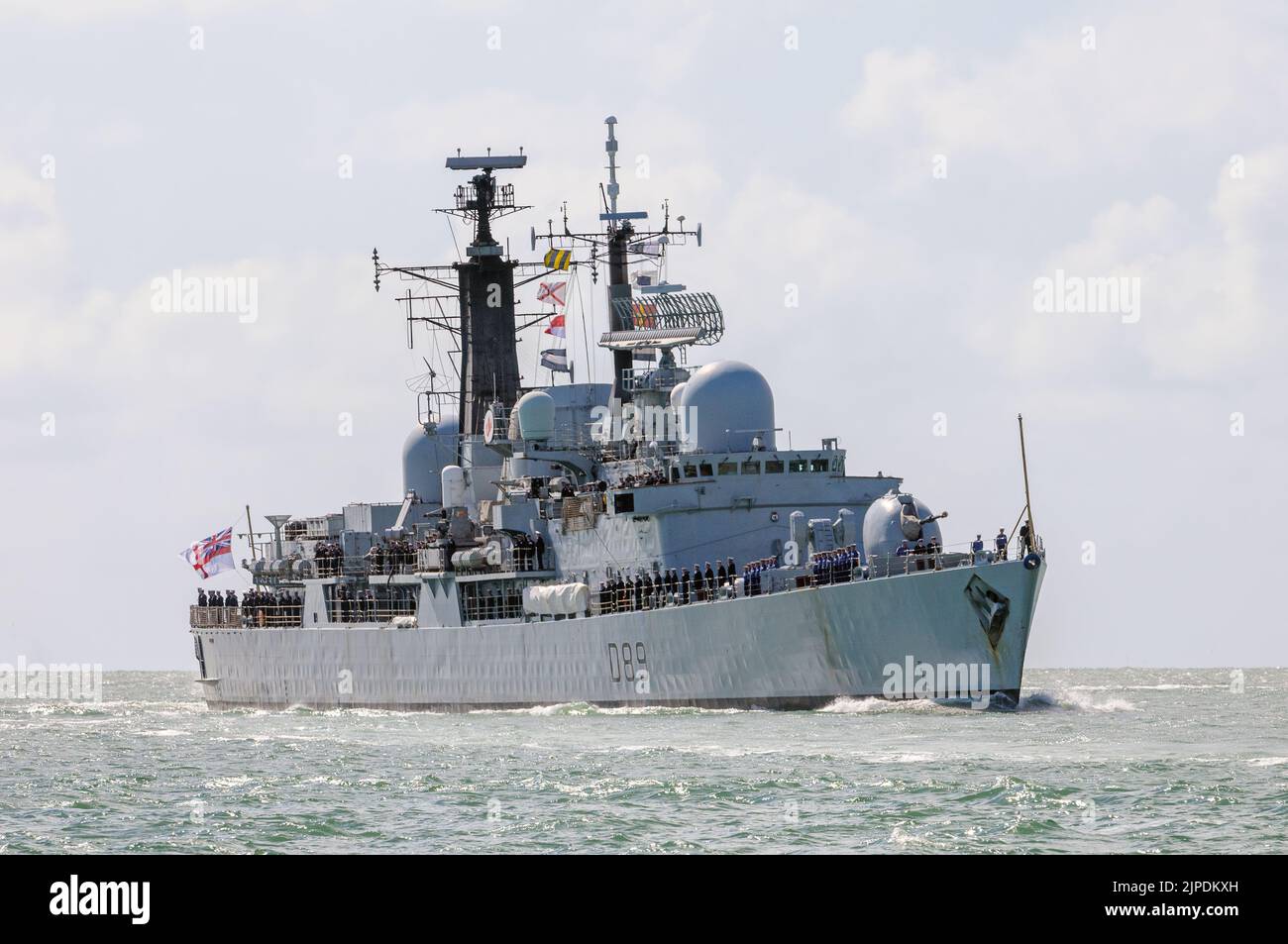 HMS Exeter (D89) was a Type 42 destroyer operated by the Royal Navy - August 2008. Stock Photo