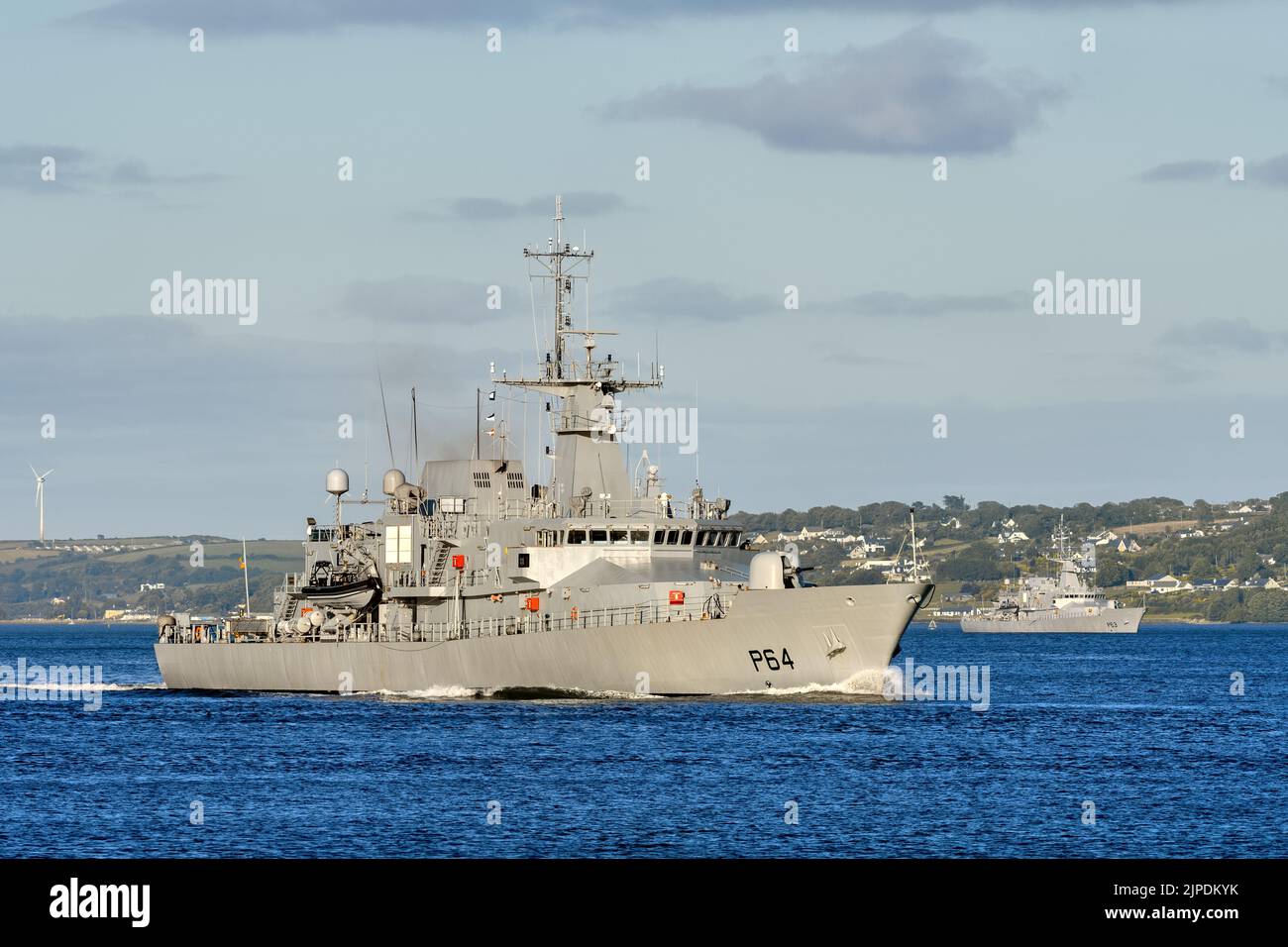 The Ocean Patrol Vessel LE George Bernard Shaw (P64) is operated by the Irish Naval Service - July 2022. Stock Photo