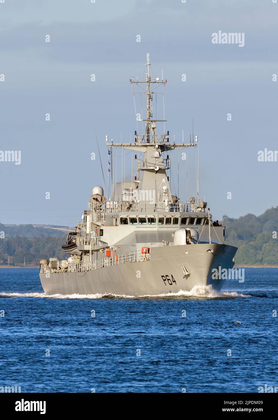 The Ocean Patrol Vessel LE George Bernard Shaw (P64) is operated by the Irish Naval Service - July 2022. Stock Photo