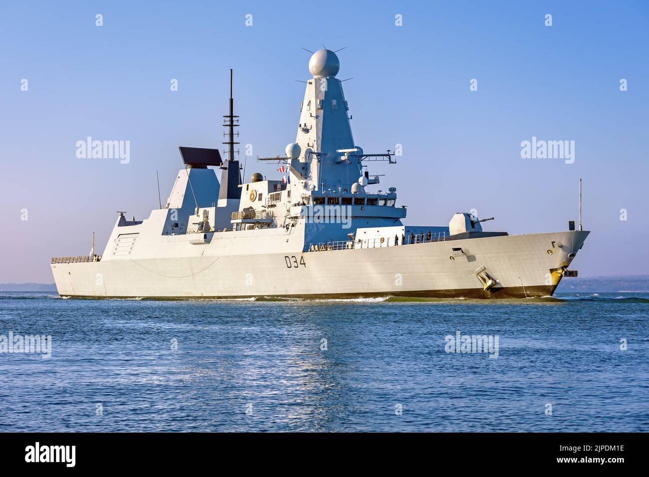 HMS Diamond (D34) is a Type 45 destroyer operated by the Royal Navy - April 2021. Stock Photo