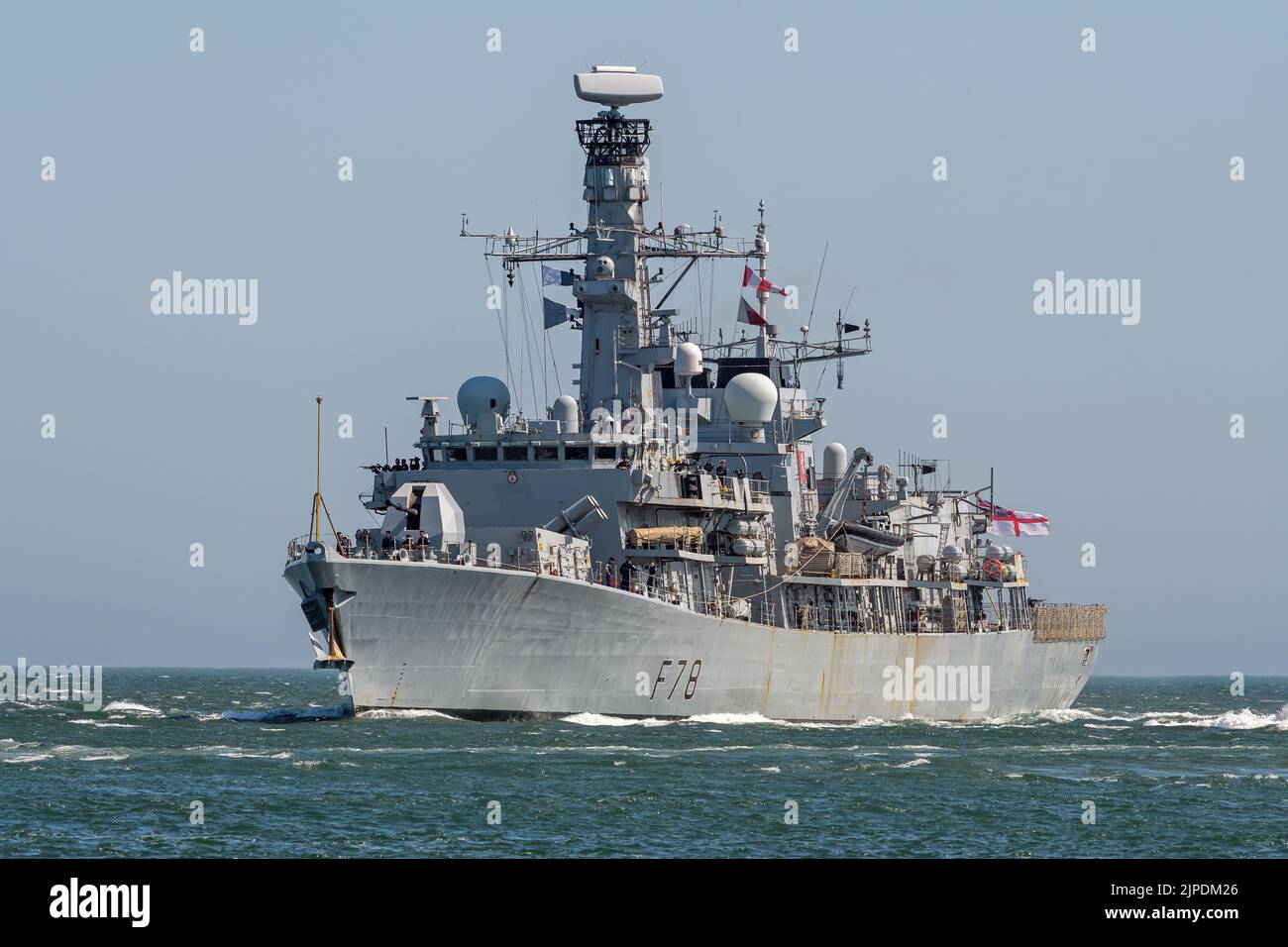 HMS Kent (F78) is a Type 23 frigate operated by the Royal Navy - May 2022. Stock Photo