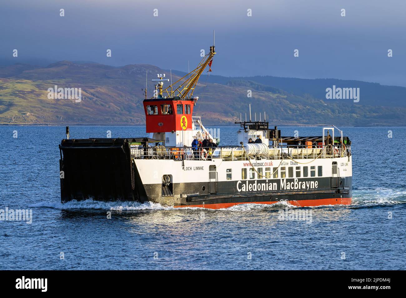 Loch Linnie is a relief ferry operated by Caledonian MacBrayne on various  inter-island and mainland routes in Scotland - October 2021. Stock Photo