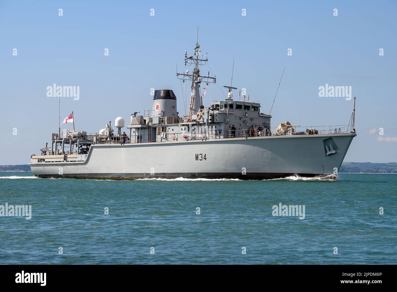 HMS Middleton (M34) is a Hunt class mine warfare vessel operated by the Royal Navy - July 2021. Stock Photo