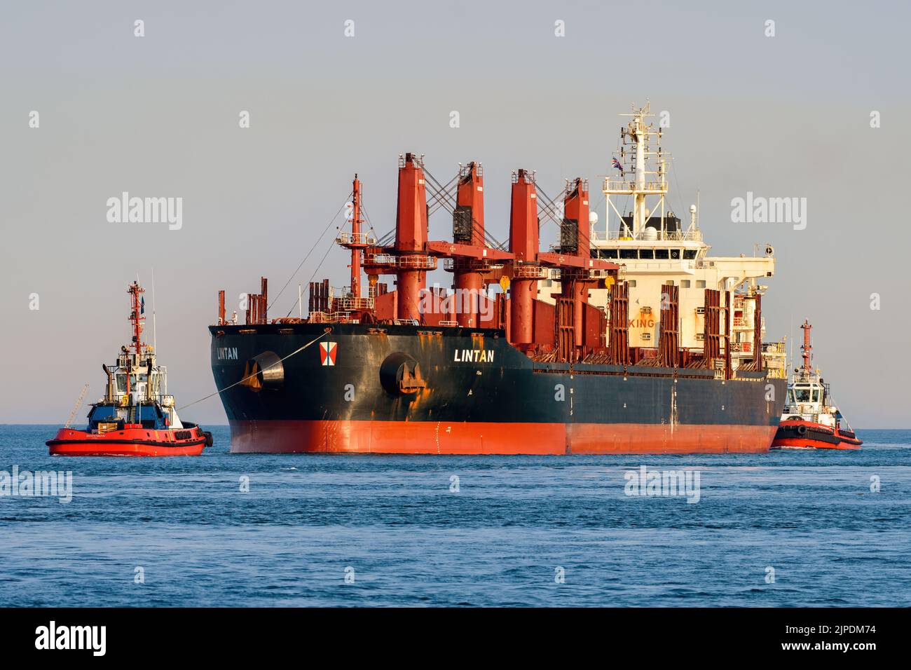 The bulk carrier Lintan is one of 36 vessels owned and operated by Singapore-based Swire Shipping - July 2021. Stock Photo