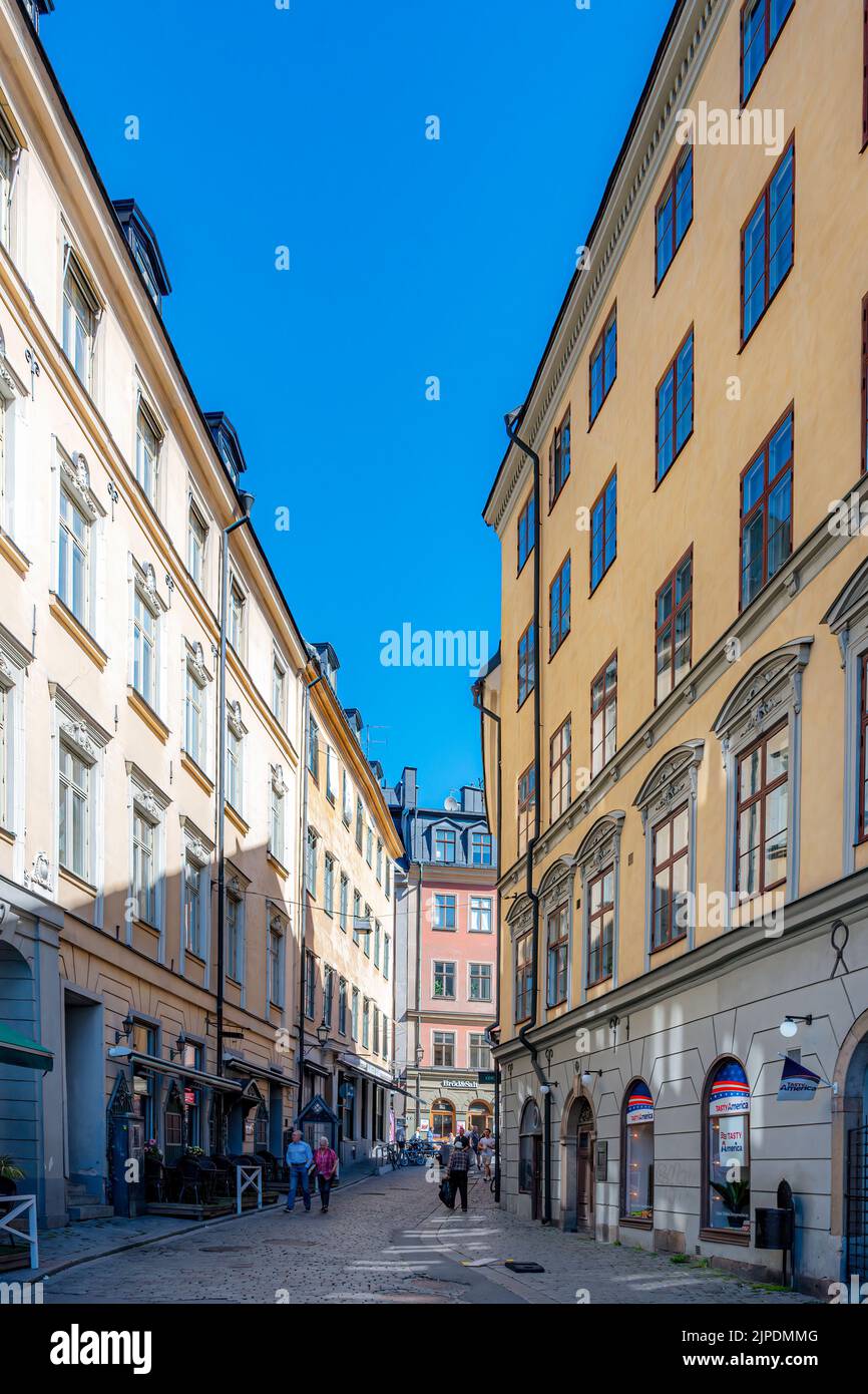 STOCKHOLM, SWEDEN - JULY 31, 2022: Triewaldsgränd in the gamla stan area of the city. Stock Photo