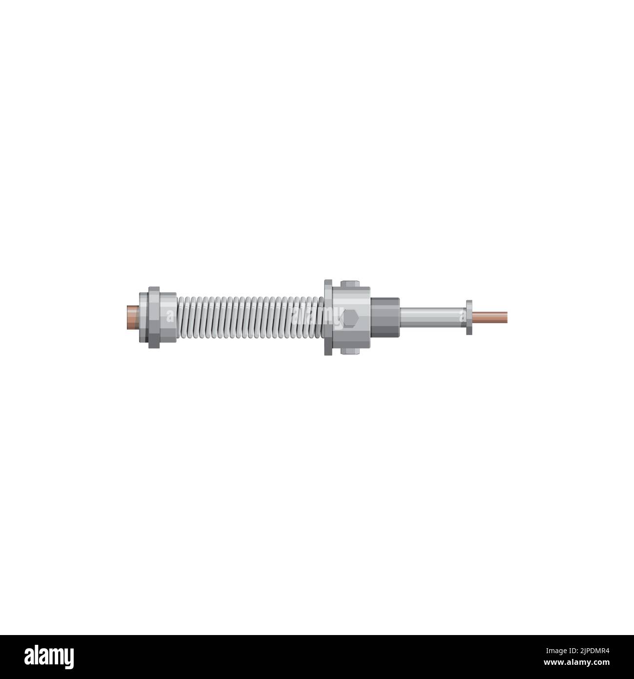 Spring on hydraulic cylinder isolated pneumatic damper realistic icon