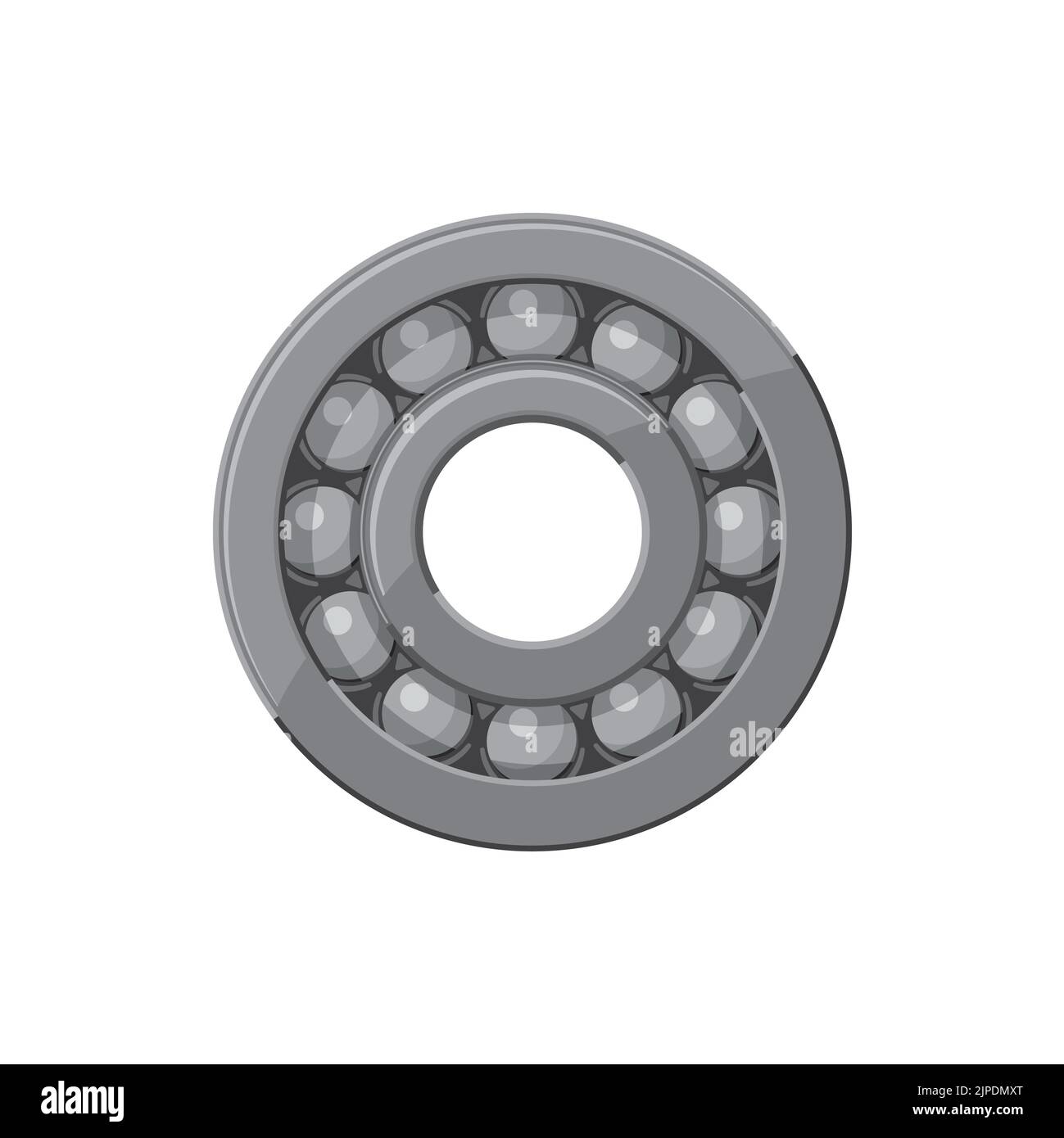 Ball bearing with rolling elements spherical balls. Vector motion