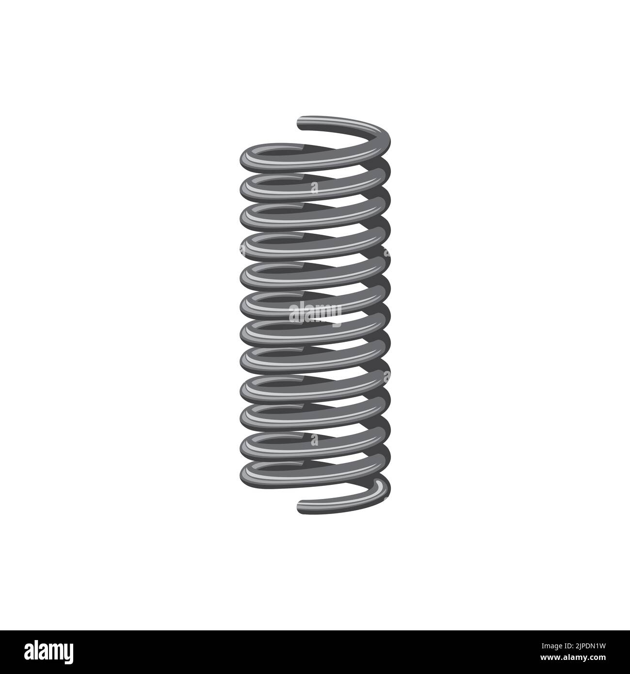 Spring car detail compression and extension elastic object that stores mechanical energy. Vector helical or coil spring designed for tension isolated realistic icon. Tension vehicle spare part Stock Vector