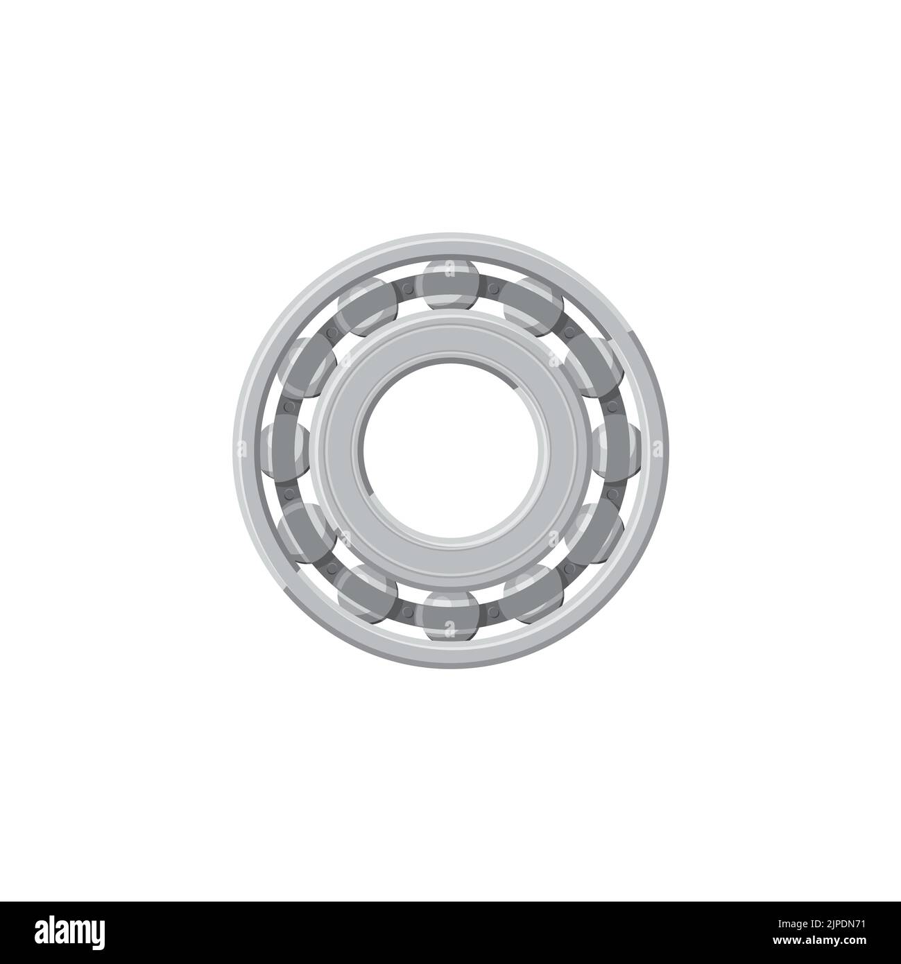 Vehicle machinery gear isolated bearings with rotating balls realistic icon. Vector engineering and machinery gear, grease roller, rolling steel wheel. Motion bearing vehicle, motorcycle spare part Stock Vector