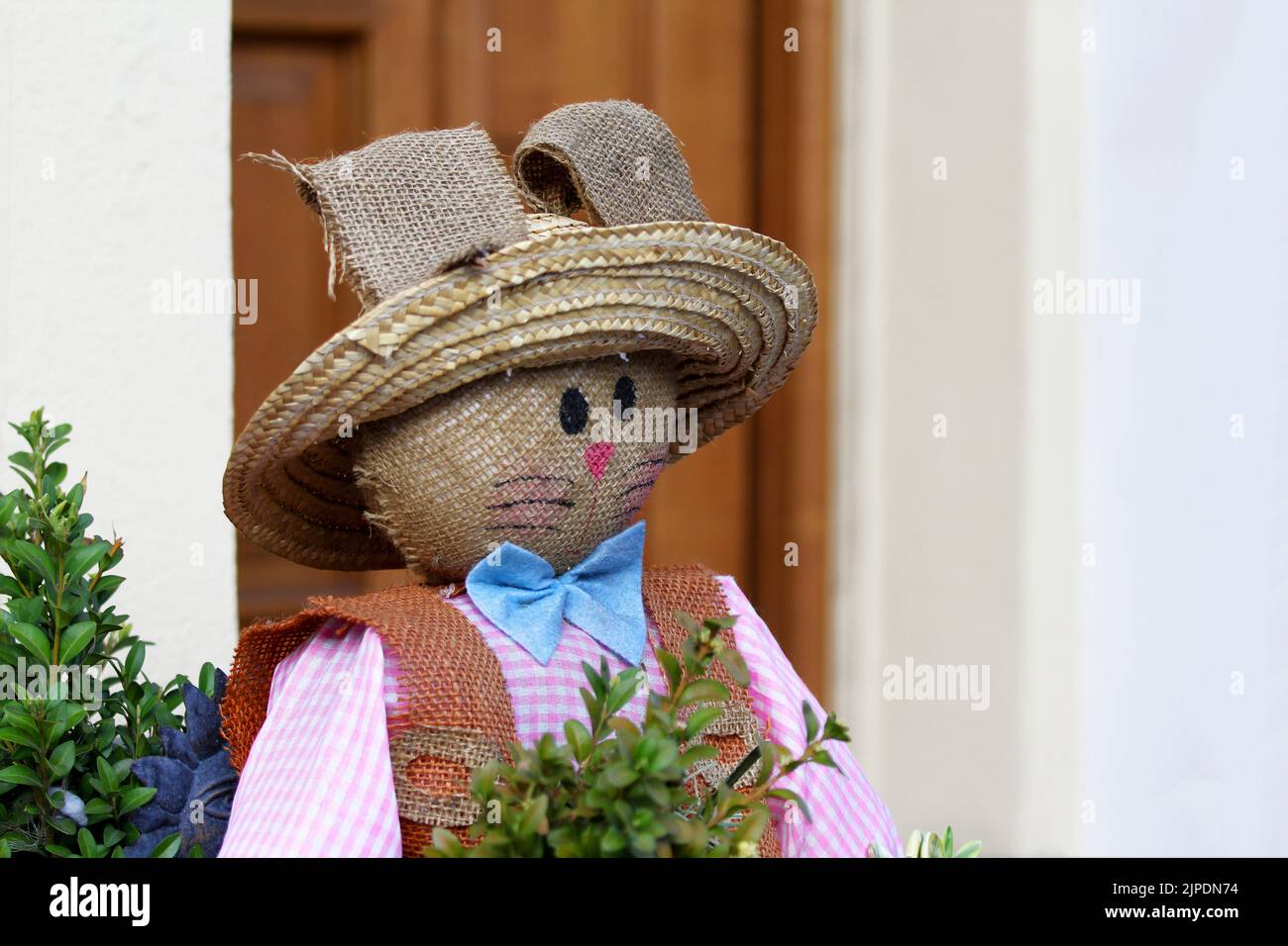 Straw man as autumn decoration Stock Photo Alamy