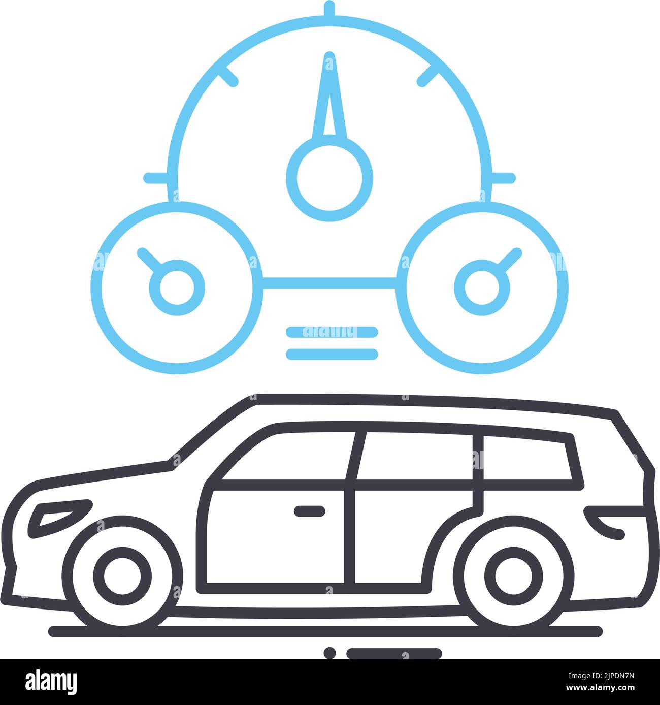 racing line icon, outline symbol, vector illustration, concept sign ...