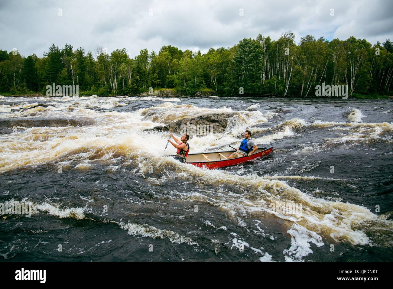 Canoe Camping adventure in Quebec Stock Photo Alamy