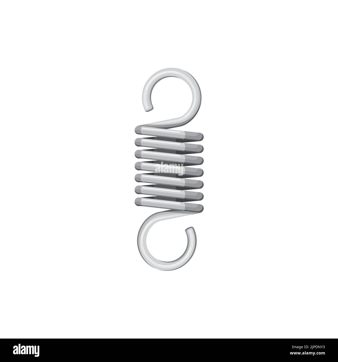 Helical or coil spring designed for tension isolated realistic icon. Vector spring car detail compression and extension elastic object that stores mechanical energy. Tension vehicle spare part Stock Vector