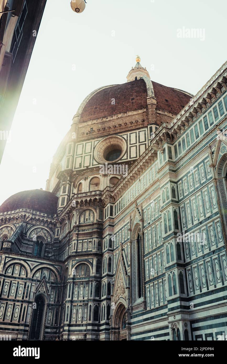A vertical shot of the Cathedral of Santa Maria del Fiore in Florence ...