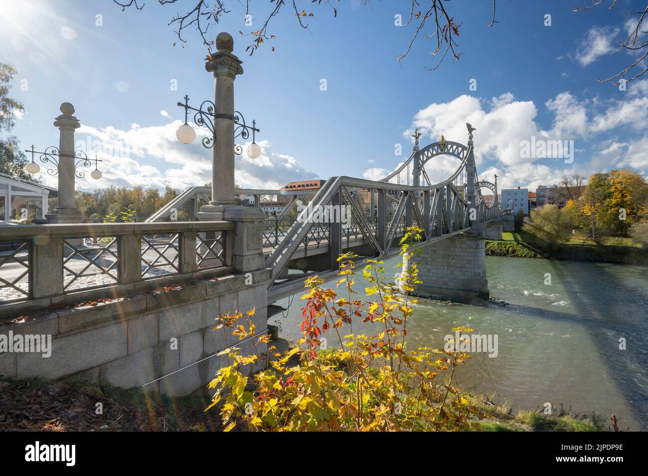 salzach, salzachbruecke, oberndorf bei salzburg, salzachs, salzachbrueckes Stock Photo