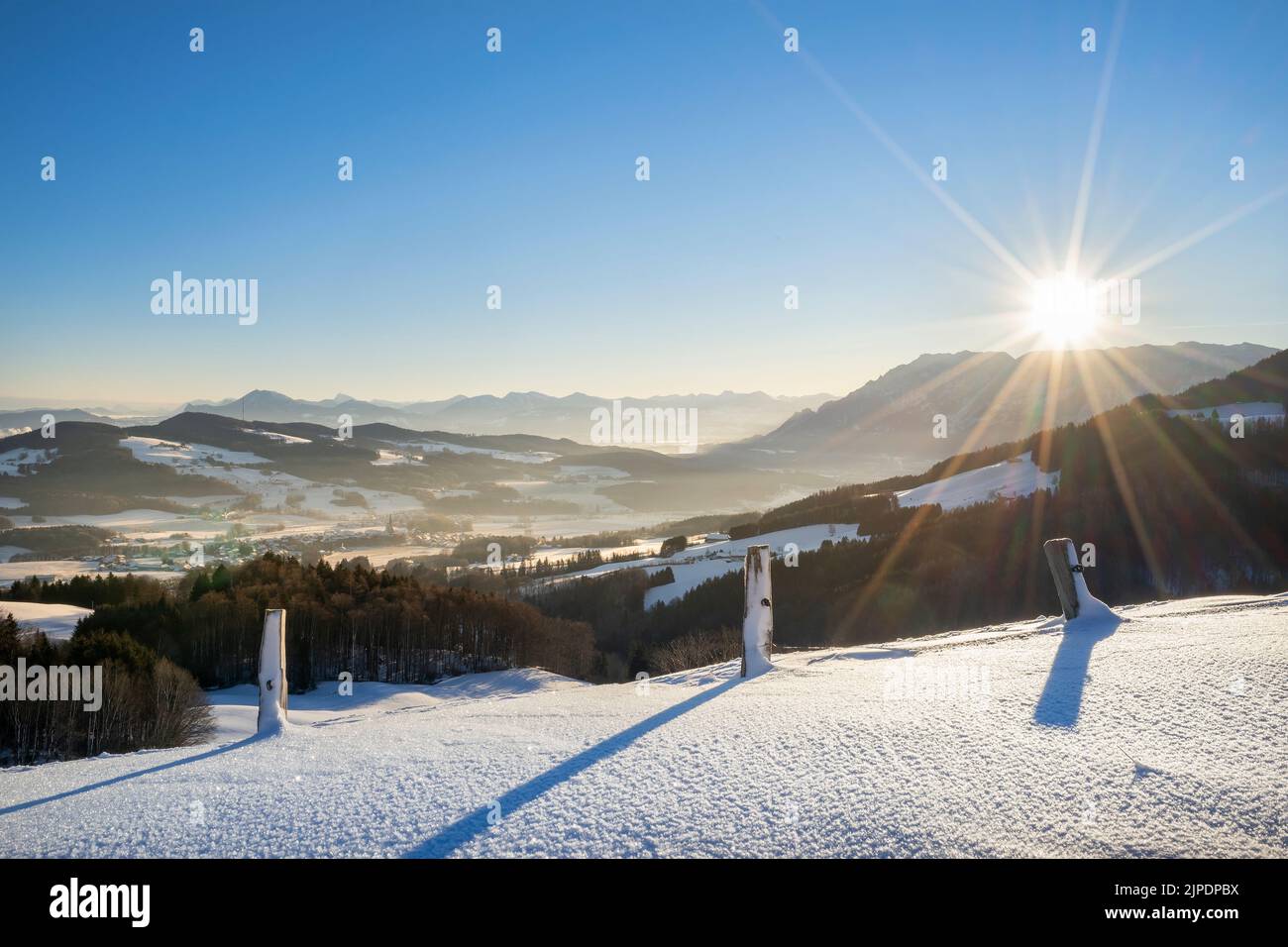 winter, sunbeams, berchtesgadener land, stoißberg, winters, sun beams ...